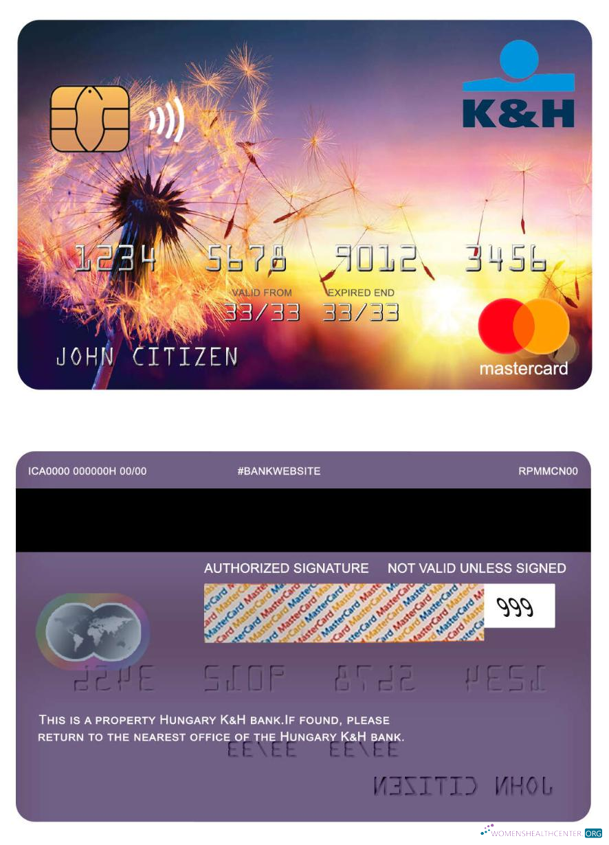 Download Hungary K&H mastercard Photoshop template